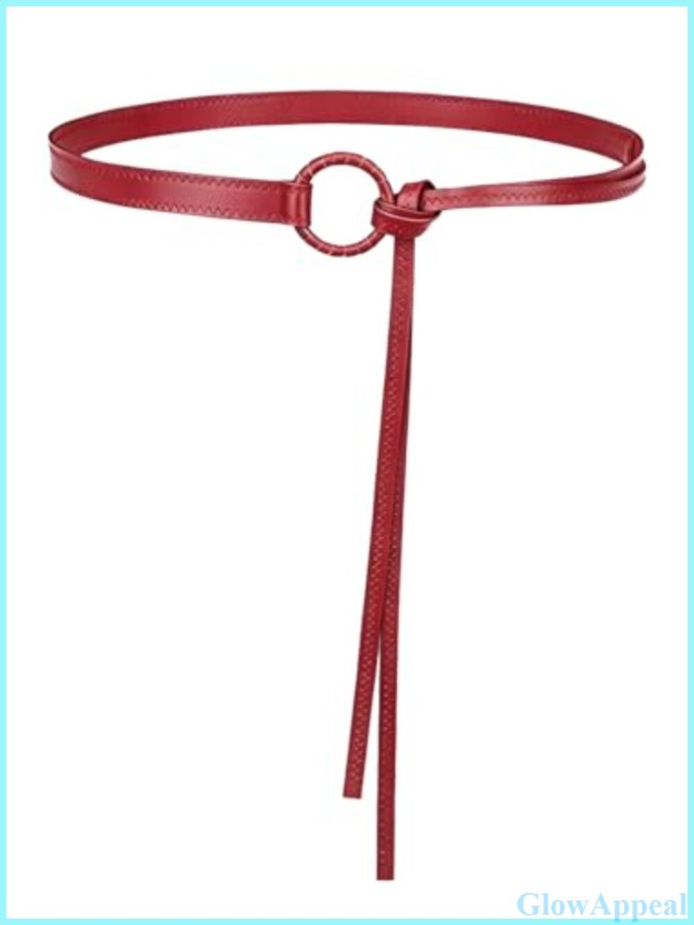 PU Leather Tie Waist Belt Adjustable Knot Skinny Belt for Dresses Jeans